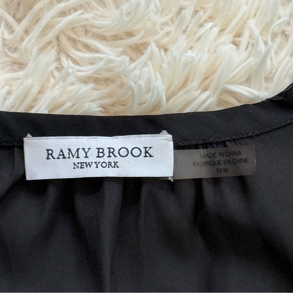 RAMY BROOK Aubree Studded 3/4 Sleeve Tunic Dress drop elastic waist black SZ M - Picture 8 of 9